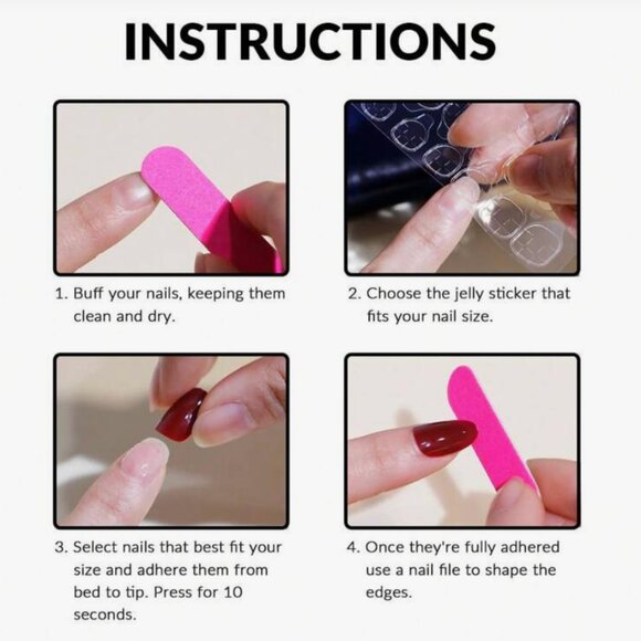 French Manicure Press-On Nails - Picture 4 of 5